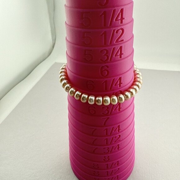 Honora Pearl Bracelet Stretch Set of 2 Pearls Blush Pink Pastel Stack Stackable - Picture 7 of 8